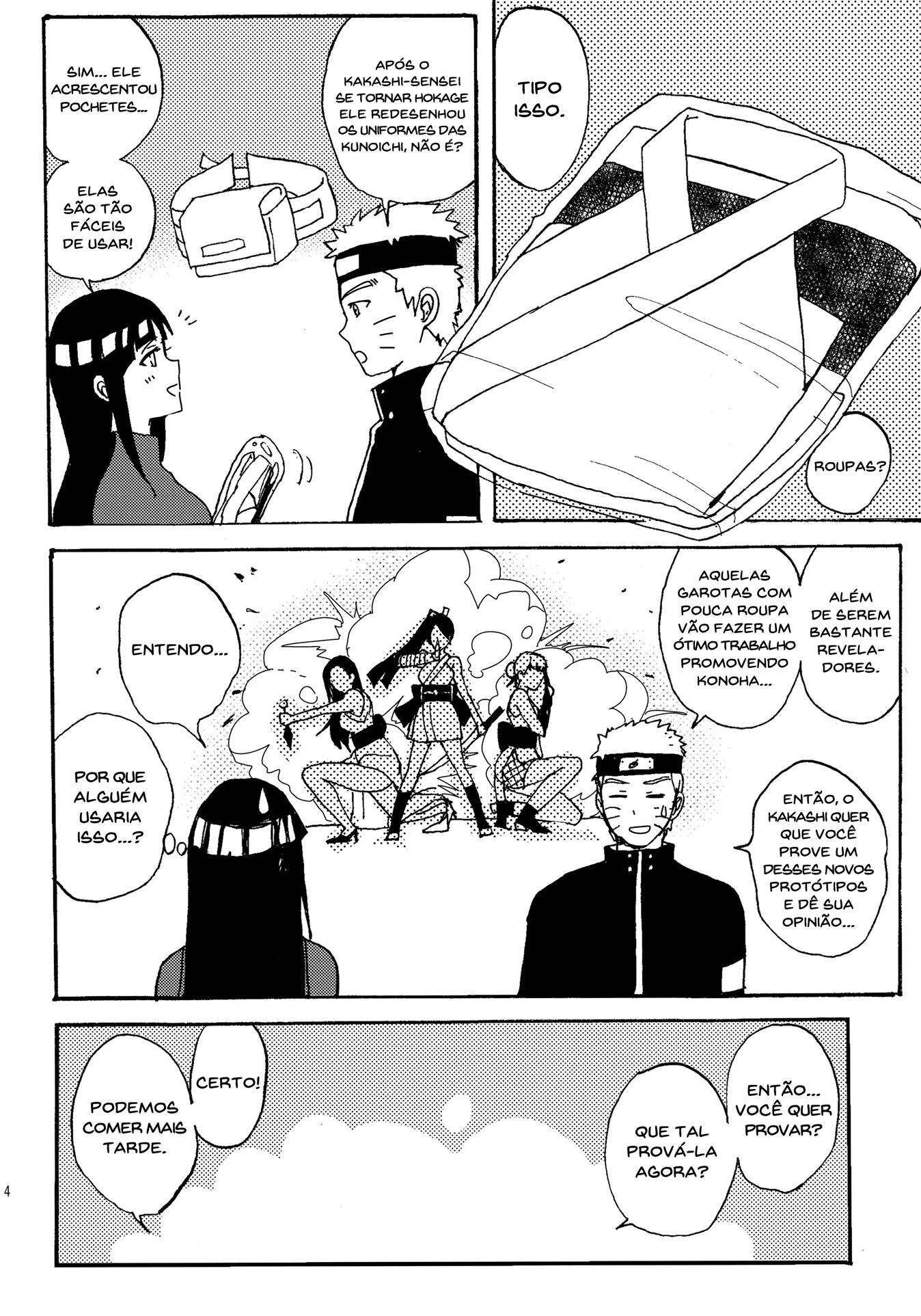 Naruto Hentai: Hinata provando o novo uniforme